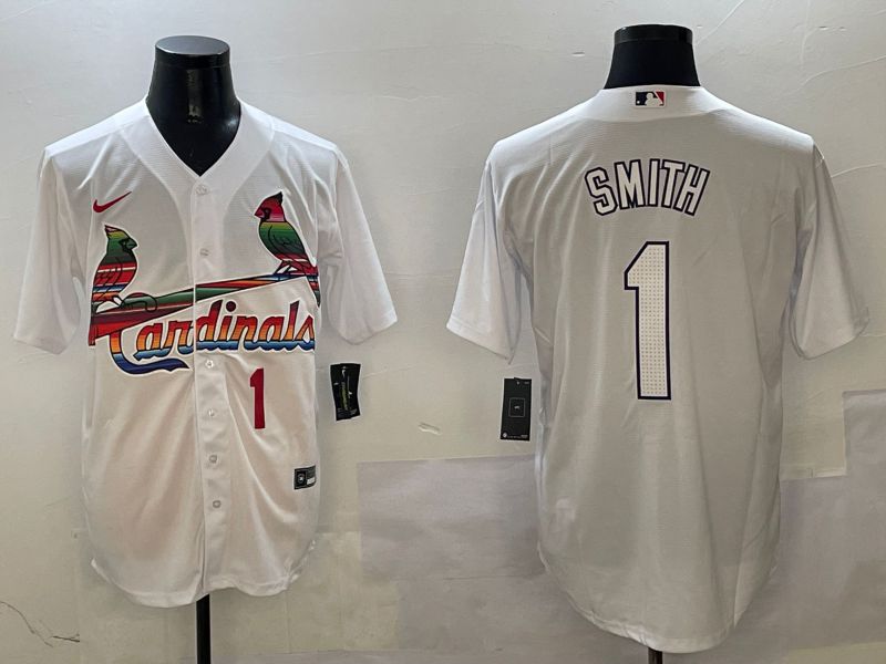 Men St.Louis Cardinals #1 Smith White Game Mexico 2025 Nike MLB Jersey style 2